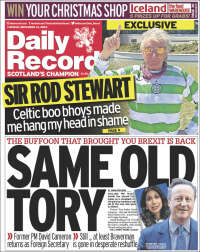 Portada de Daily Record (Reino Unido)