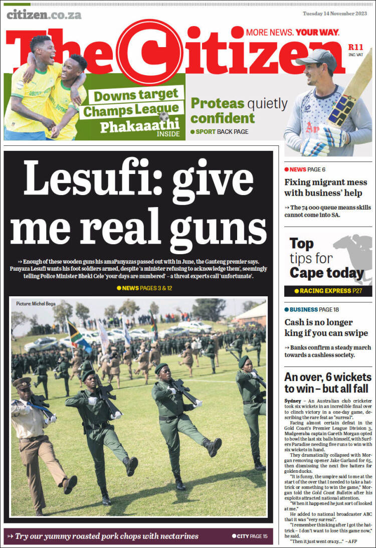 Portada de The Citizen (Sud&aacute;frica)