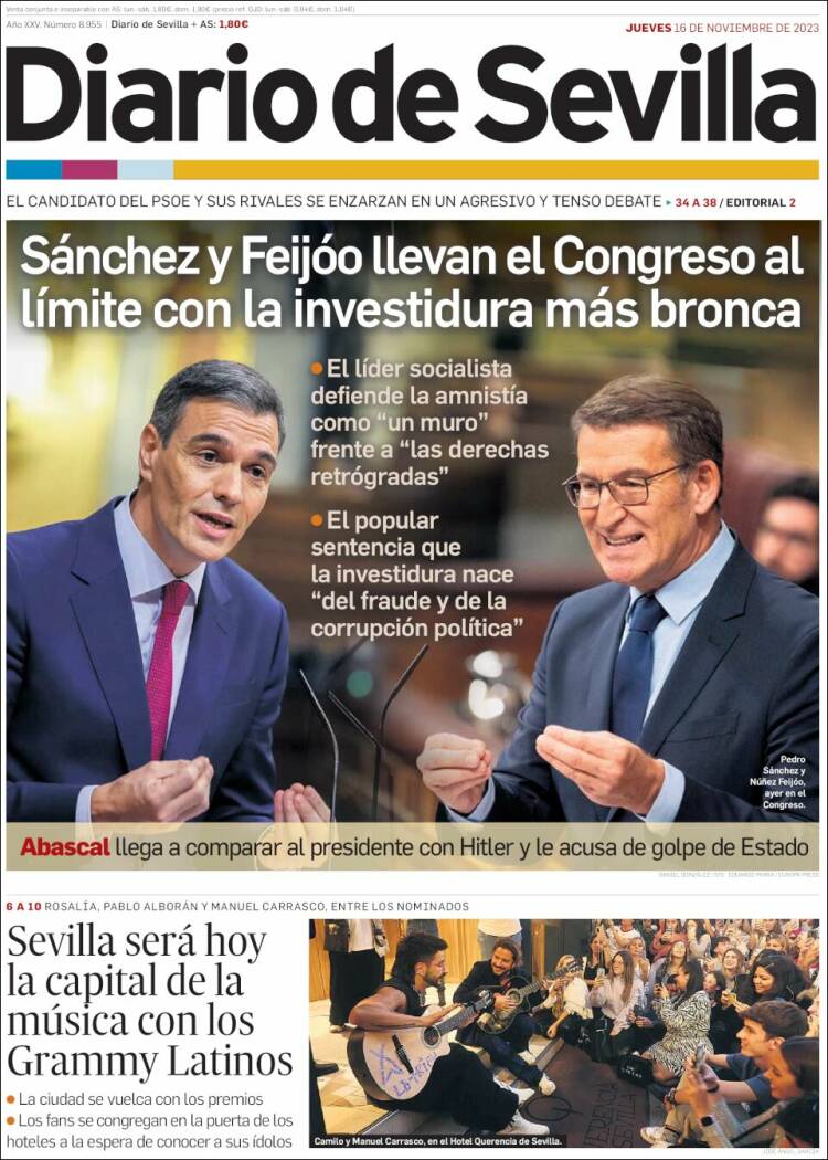 Portada de Diario de Sevilla (España)