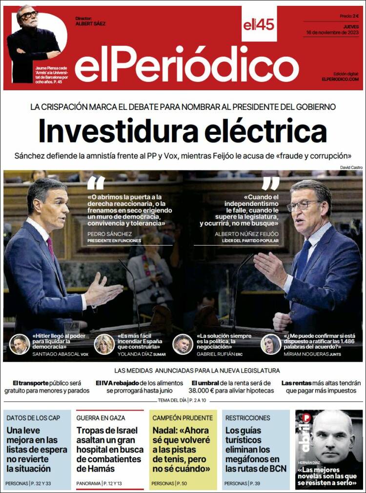 Portada de El Periódico (España)