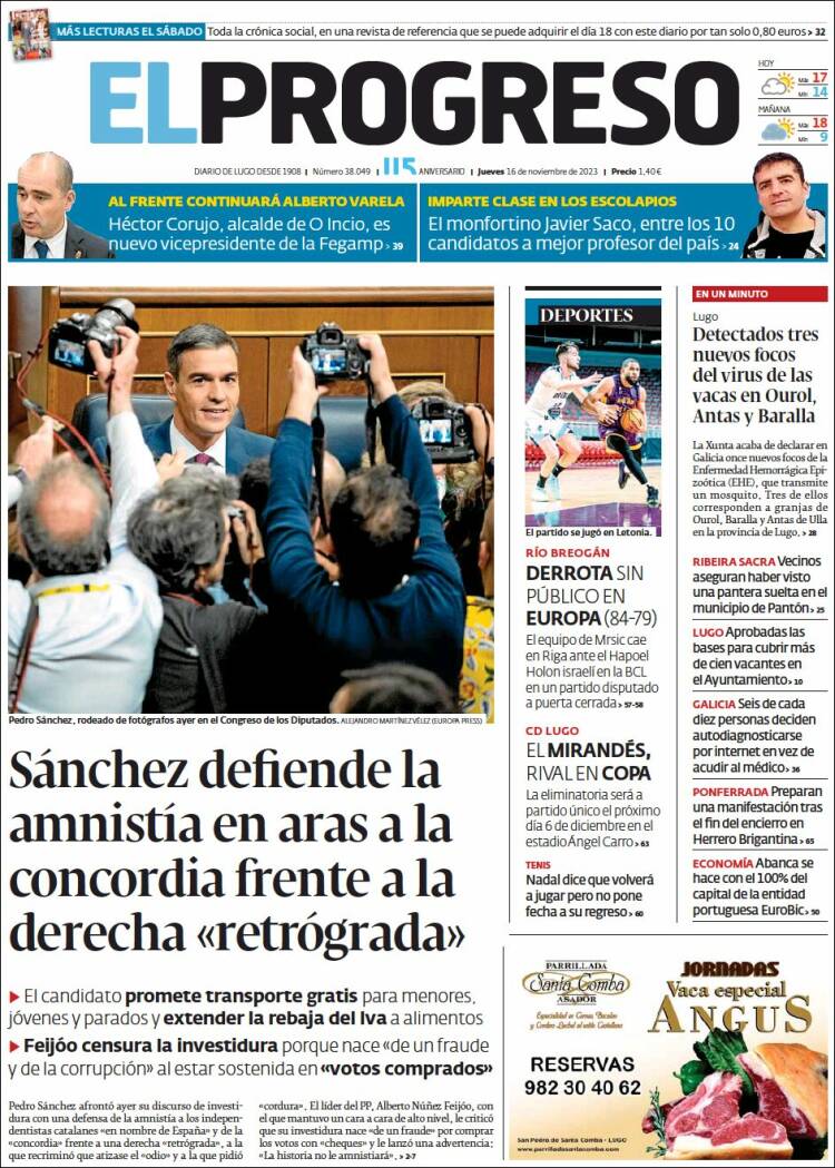 Portada de El Progreso (España)