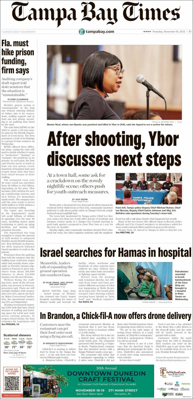 Portada de Tampa Bay Times (USA)