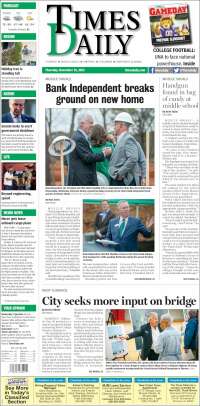 Portada de Times Daily (USA)