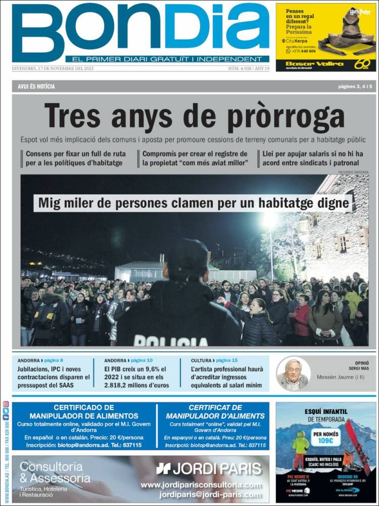 Portada de Diari Bondia (Andorra)