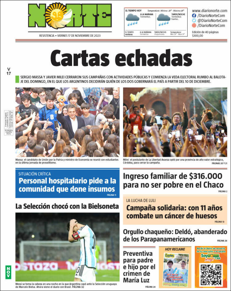 Portada de Diario Norte (Argentina)