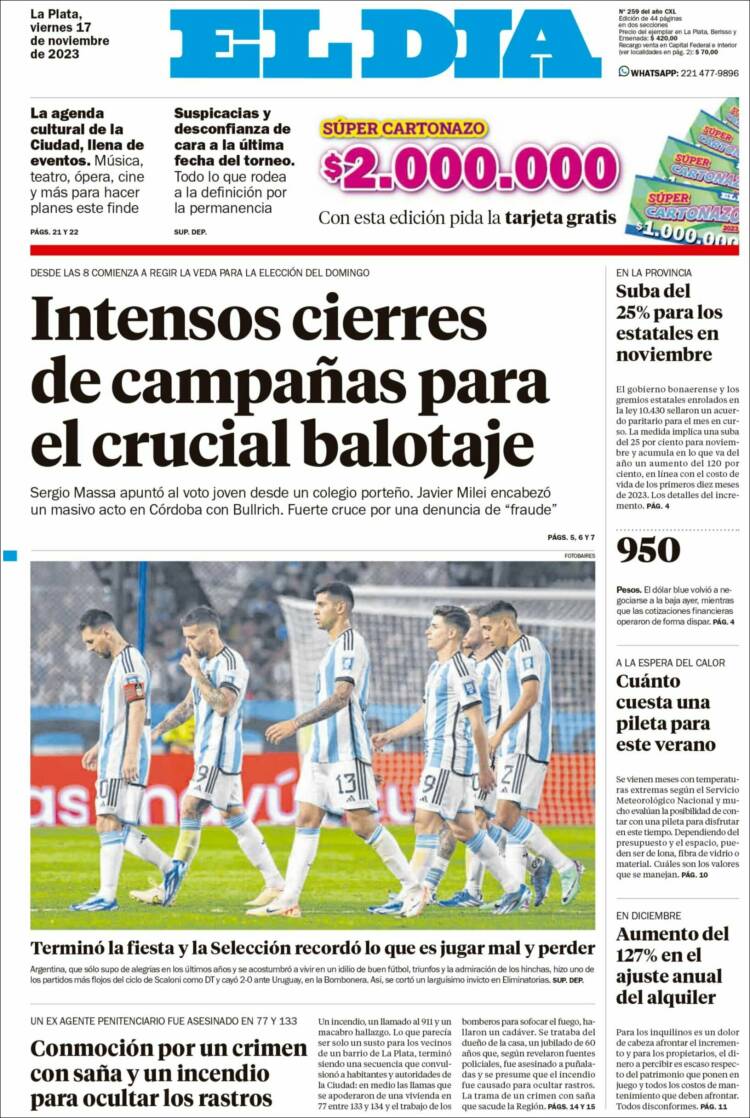 Portada de El Día de la Plata (Argentina)