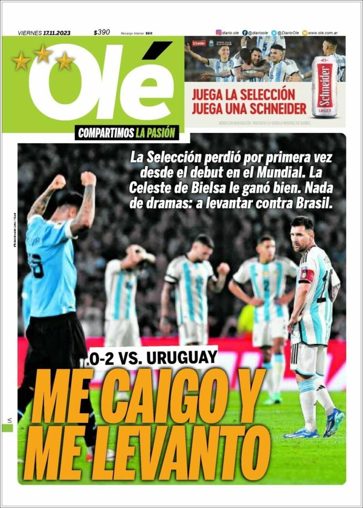 Portada de Olé (Argentina)