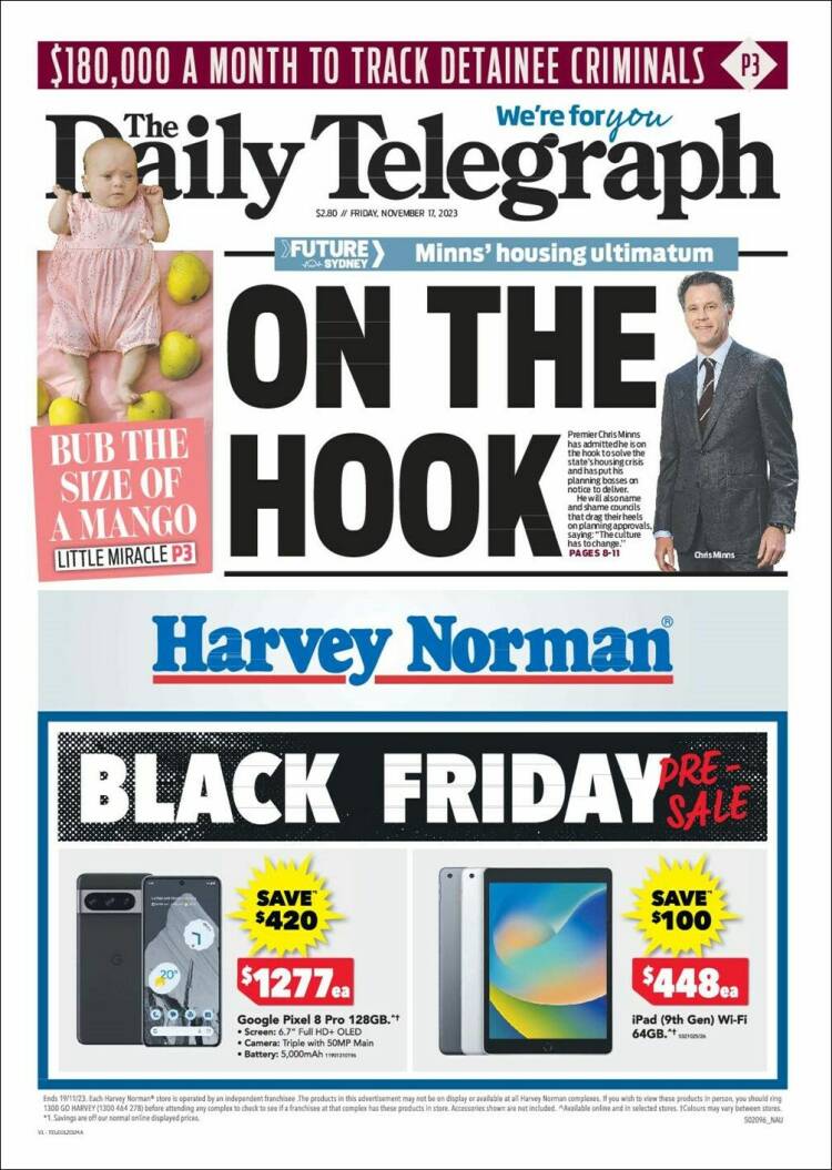 Portada de The Daily Telegraph (Australia)