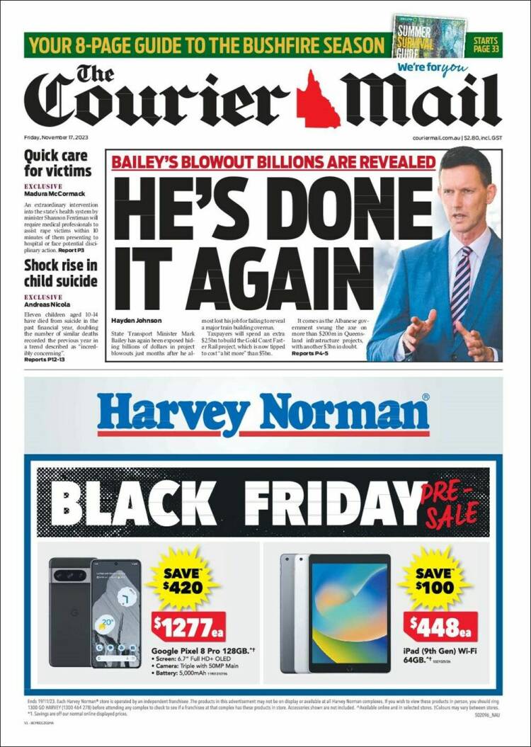 Portada de The Courier-Mail (Australia)