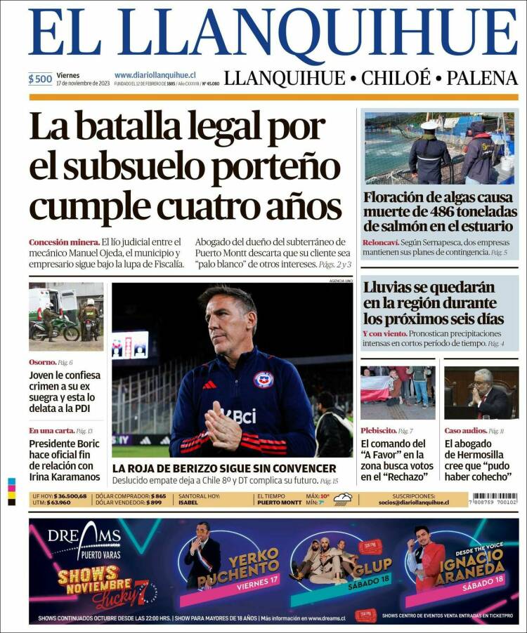 Portada de El Llanquihue (Chile)