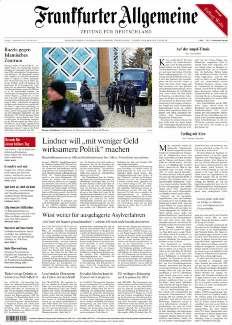 Portada de Frankfurter Allgemeine (Alemania)
