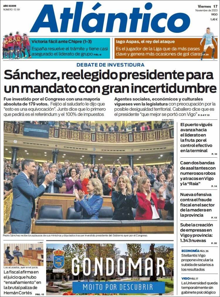 Portada de Atlántico Diario (España)