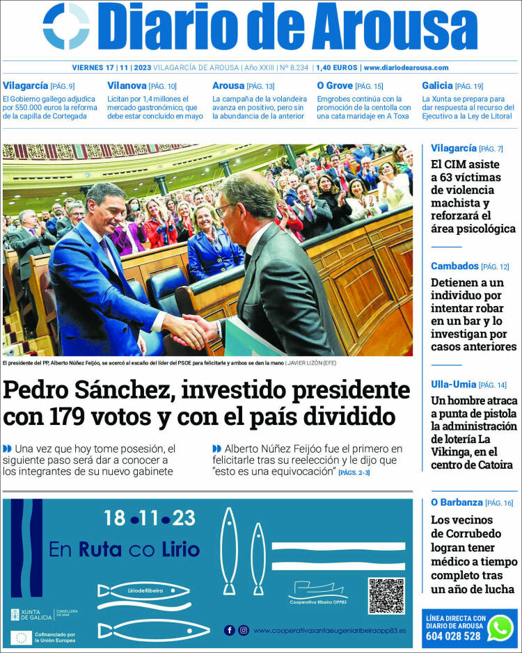 Portada de Diario de Arousa (España)