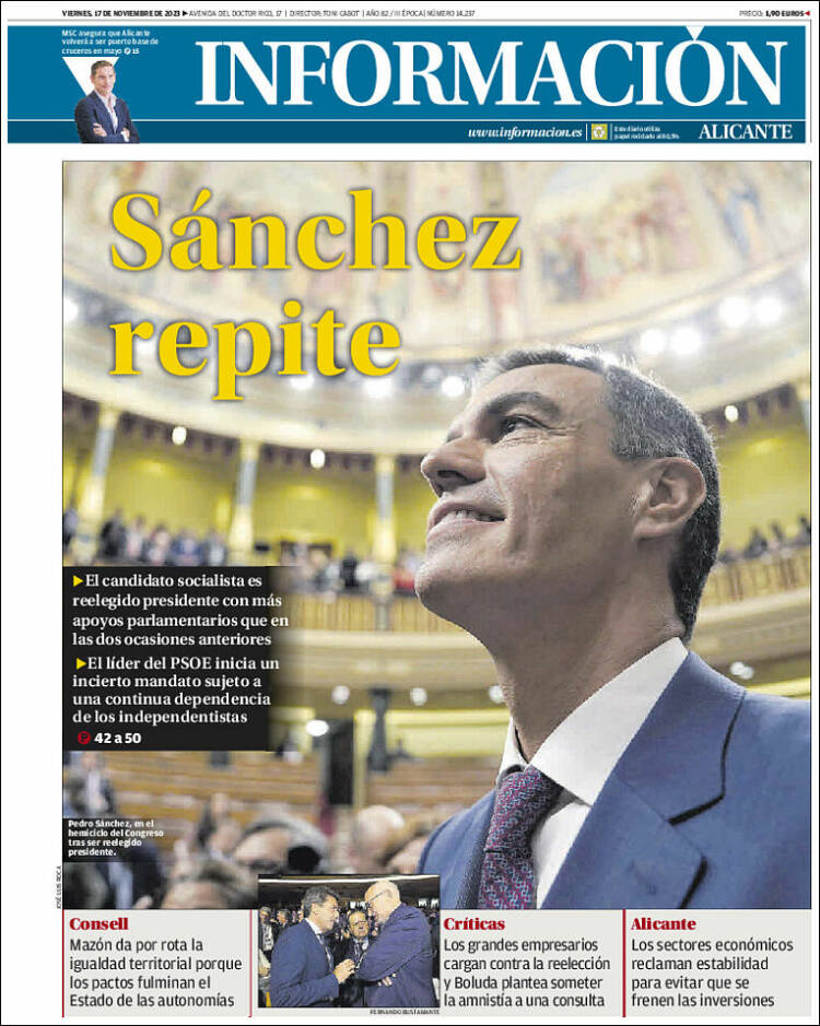 Portada de Diario Información (España)