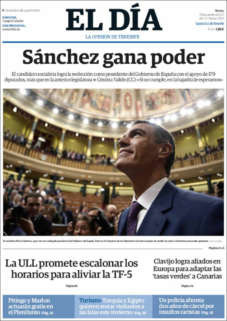 Portada de El Día (España)