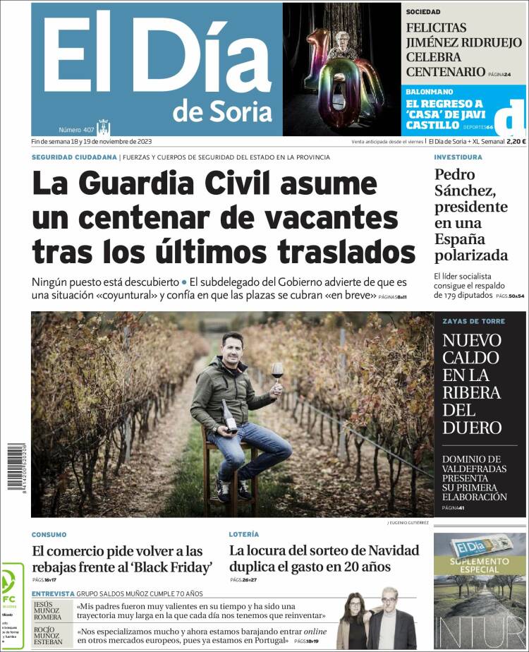 Portada de El Día de Soria (España)