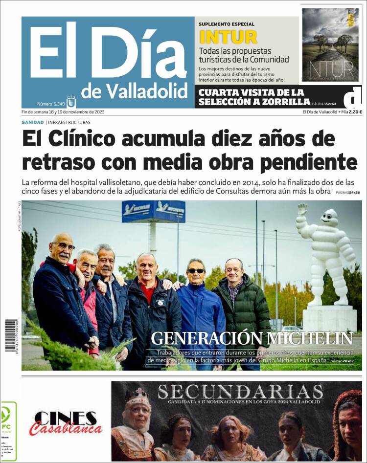 Portada de El Día de Valladolid (España)