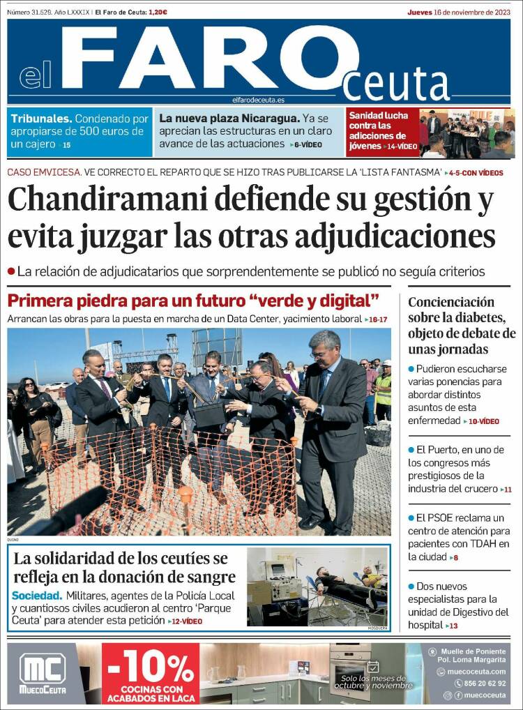 Portada de El Faro de Ceuta (España)
