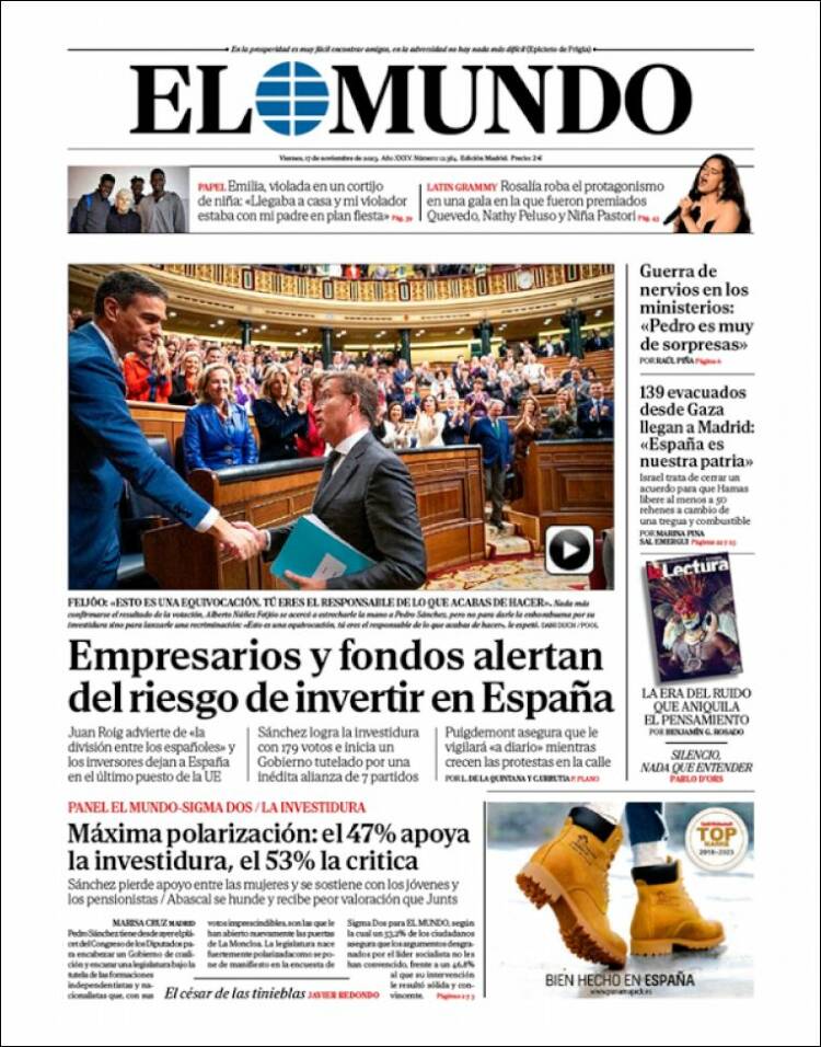 Portada de El Mundo (España)