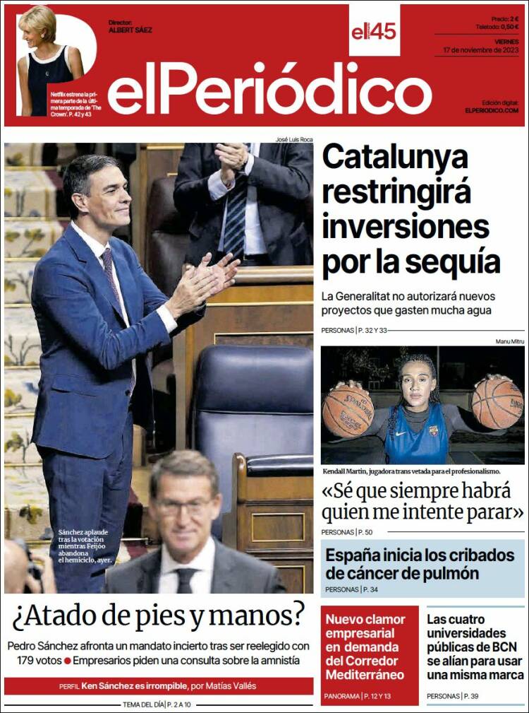 Portada de El Periódico (España)