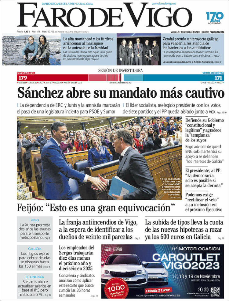 Portada de Faro de Vigo (España)