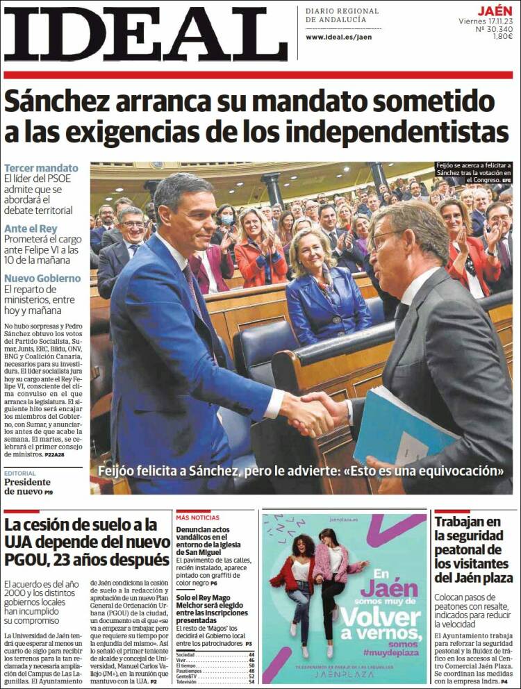 Portada de El Ideal de Jaén (España)