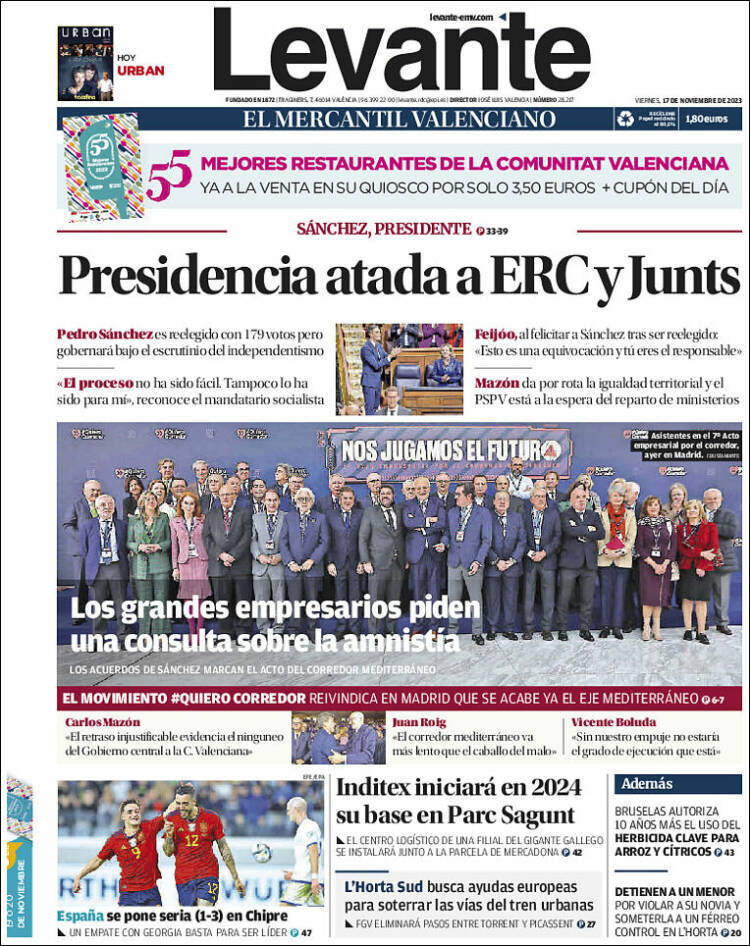 Portada de Levante (España)