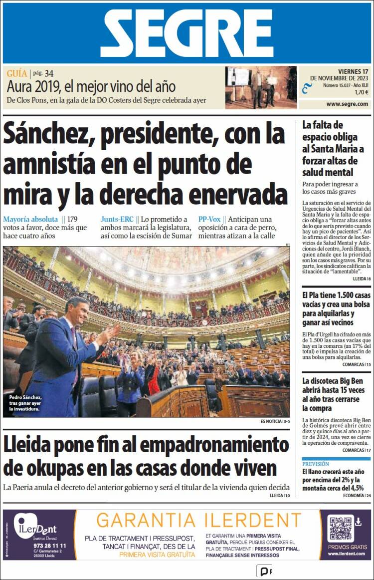Portada de Segre  (España)