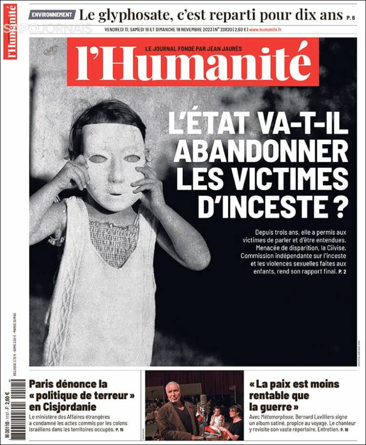 Portada de l'Humanite (Francia)