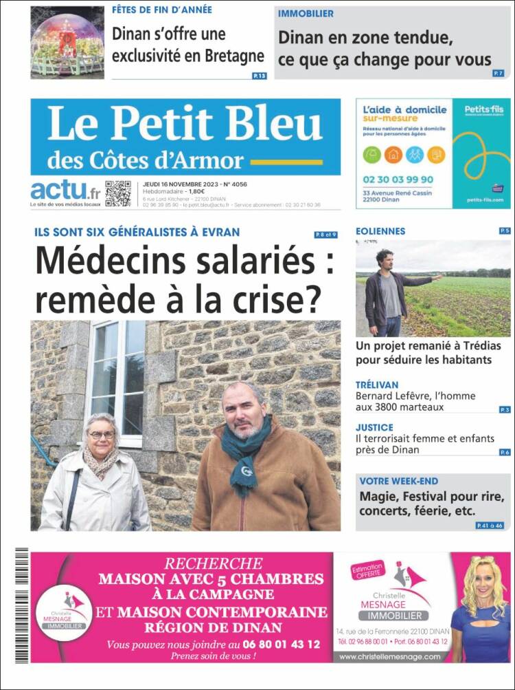 Portada de Le Petit Bleu (Francia)