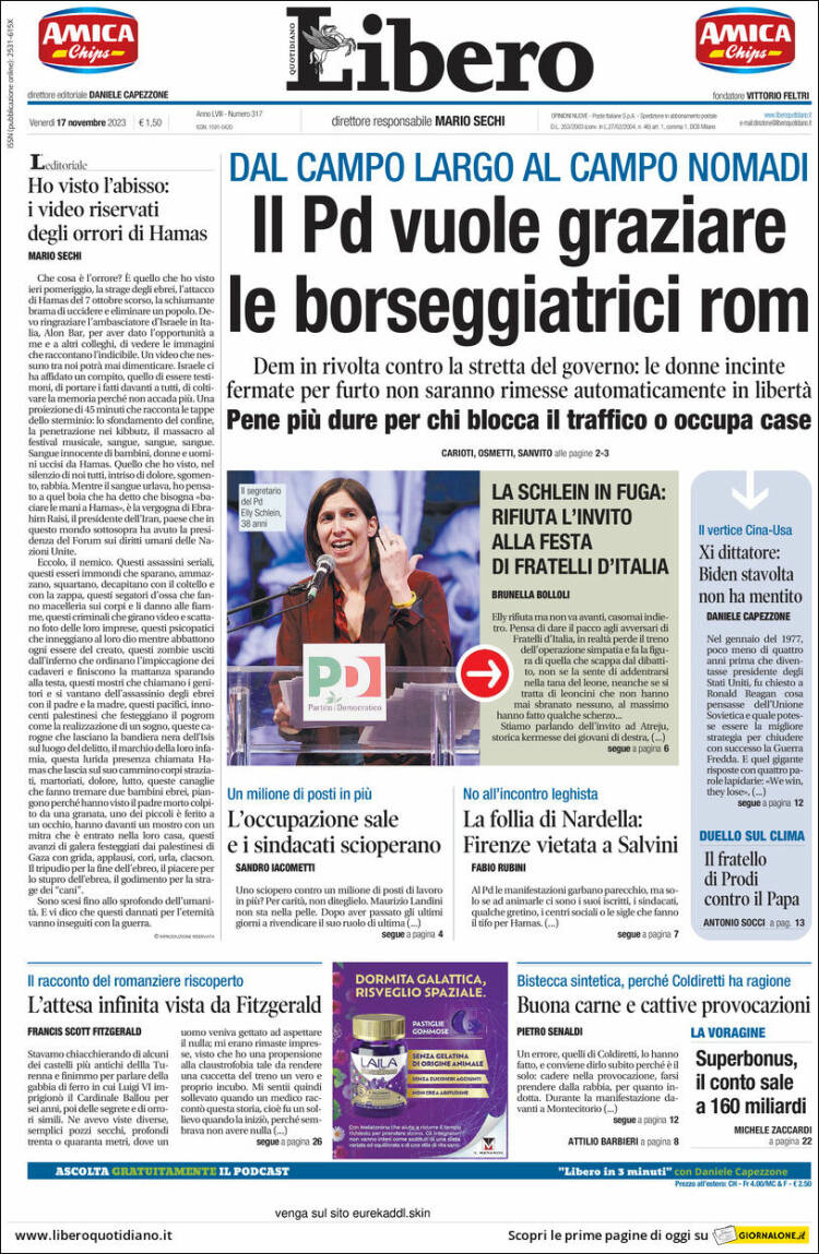 Portada de Libero (Italia)