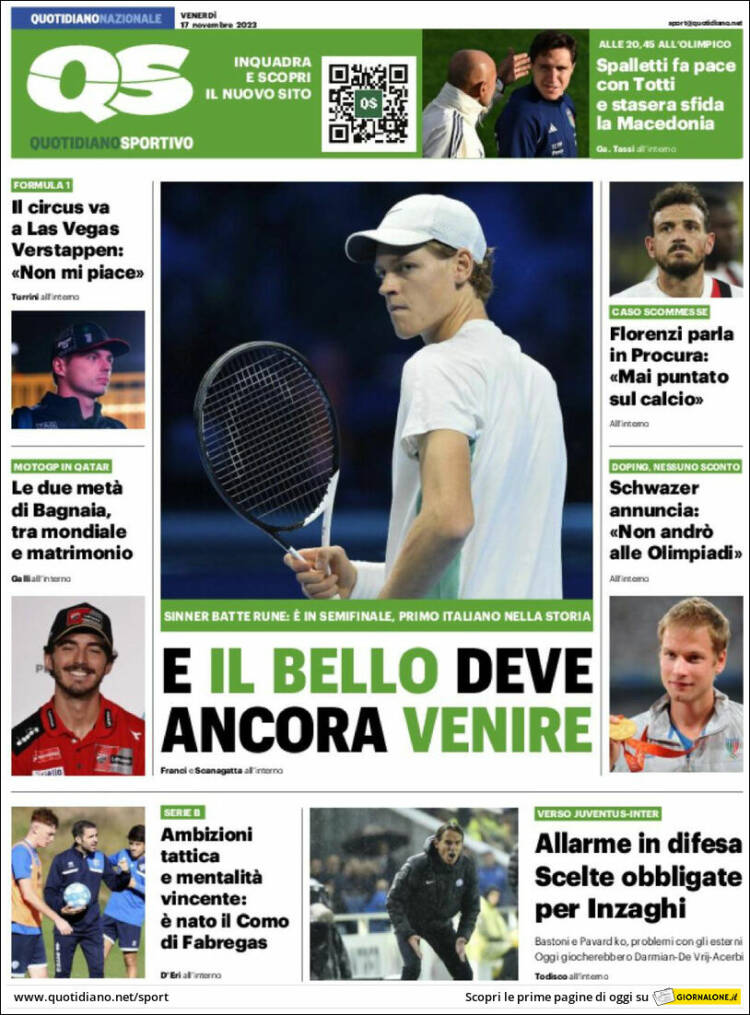 Portada de Quotidiano Sportivo (Italia)