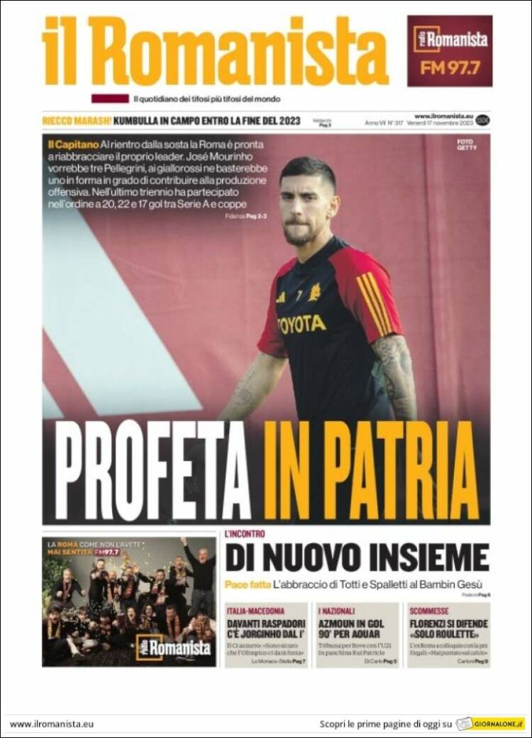 Portada de Romanista (Italia)