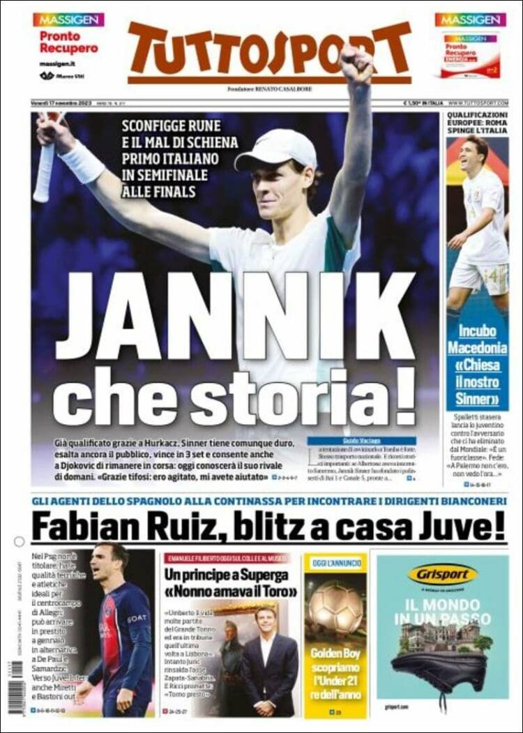 Portada de Tuttosport (Italia)