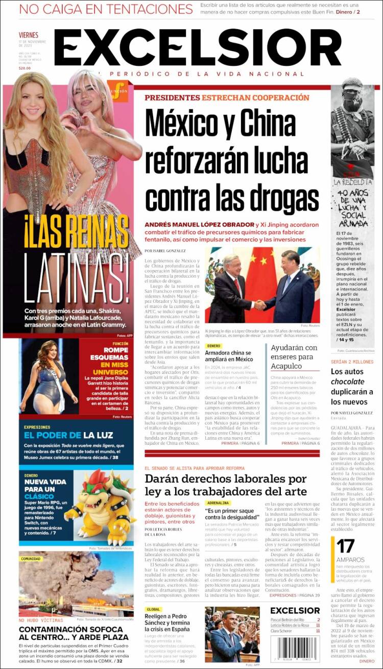 Portada de Excelsior (M&eacute;xico)