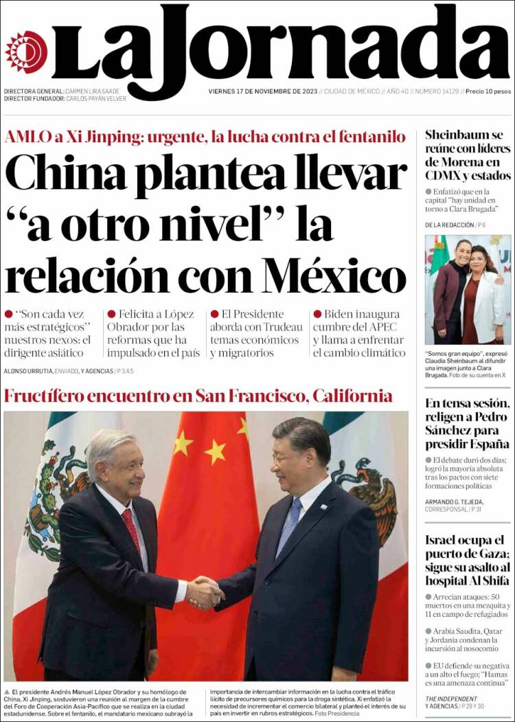 Portada de La Jornada (M&eacute;xico)