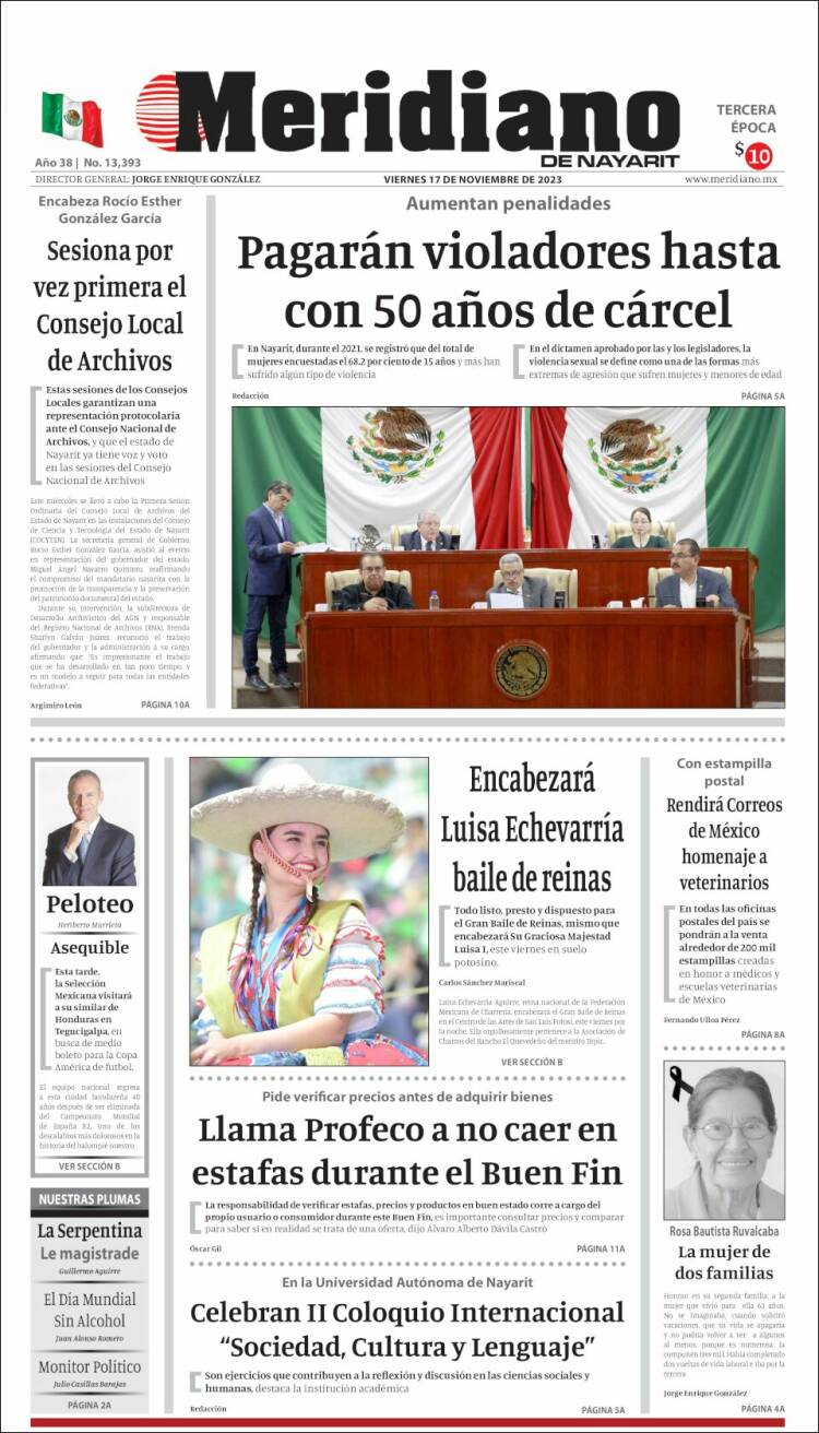 Portada de Meridiano (M&eacute;xico)
