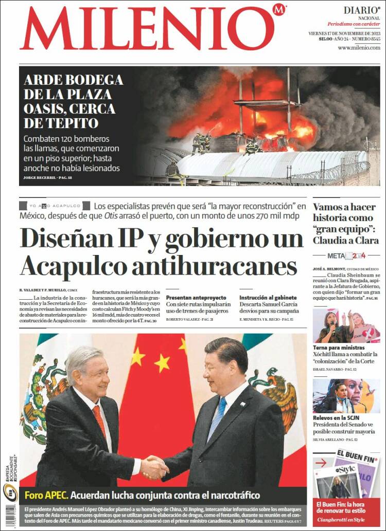 Portada de Milenio (M&eacute;xico)
