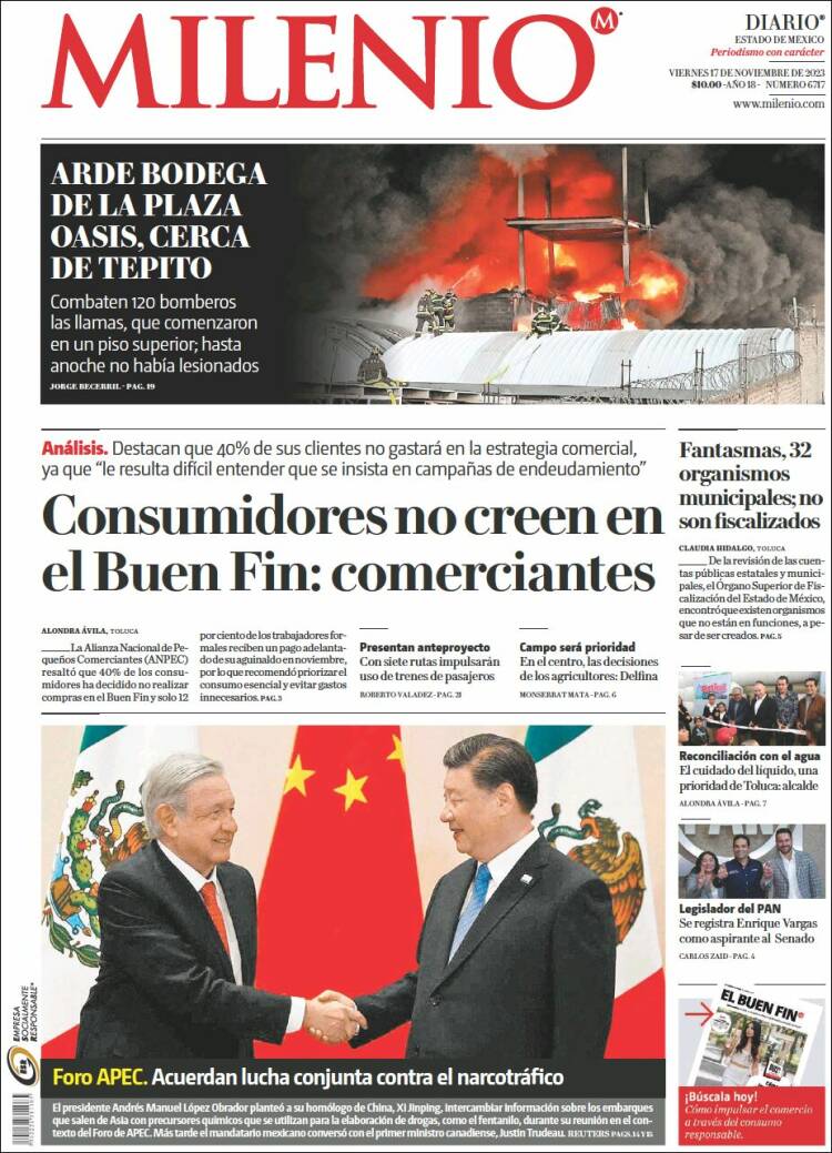 Portada de Milenio - Estado de México (M&eacute;xico)