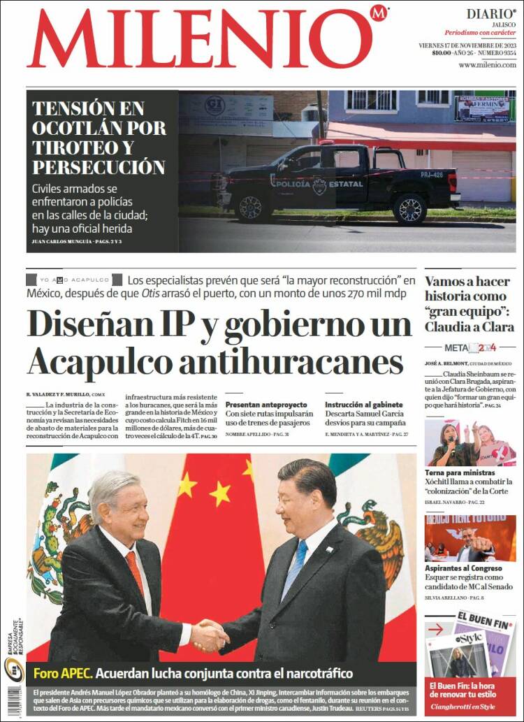 Portada de Milenio - Jalisco (M&eacute;xico)