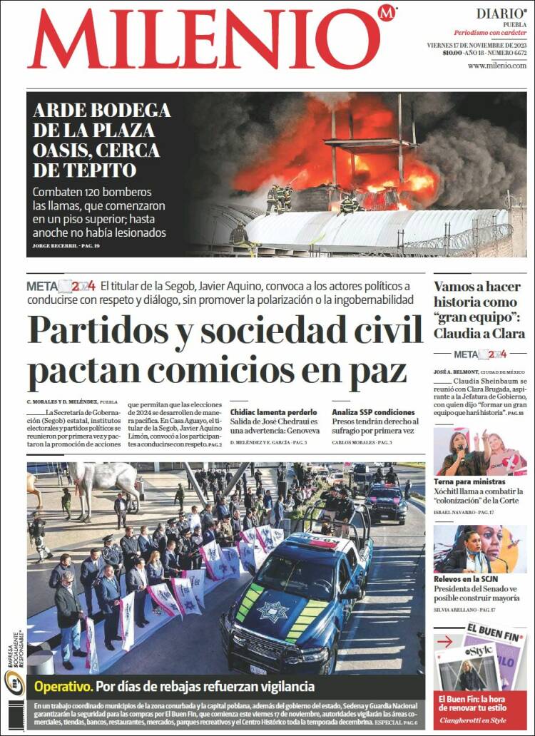 Portada de Milenio de Puebla (M&eacute;xico)