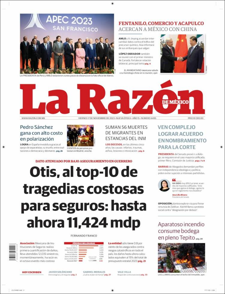 Portada de La Razón (M&eacute;xico)