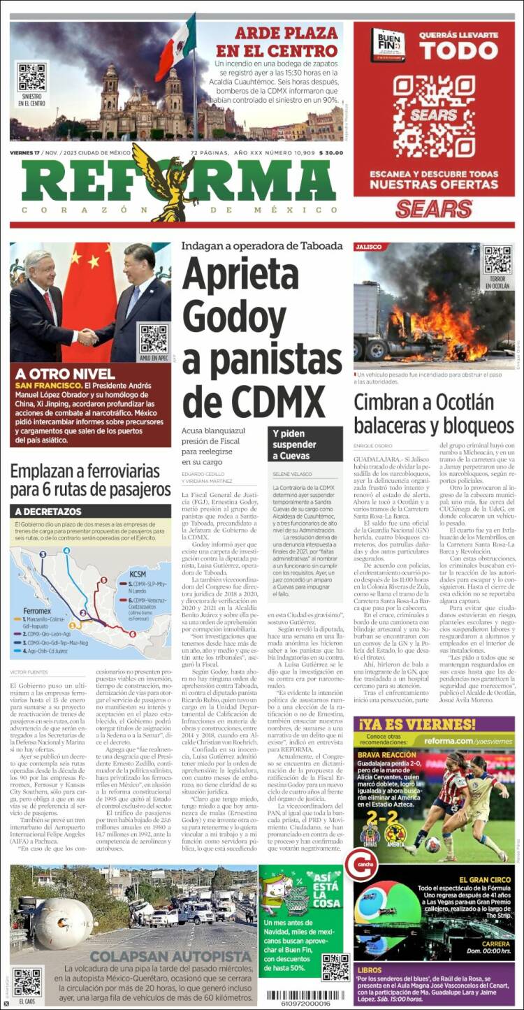 Portada de Reforma (M&eacute;xico)