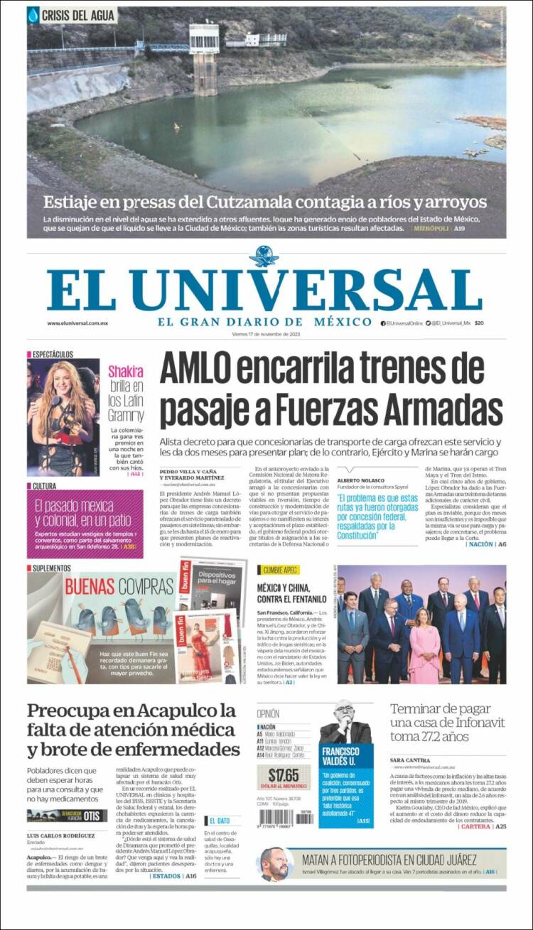 Portada de El Universal (M&eacute;xico)