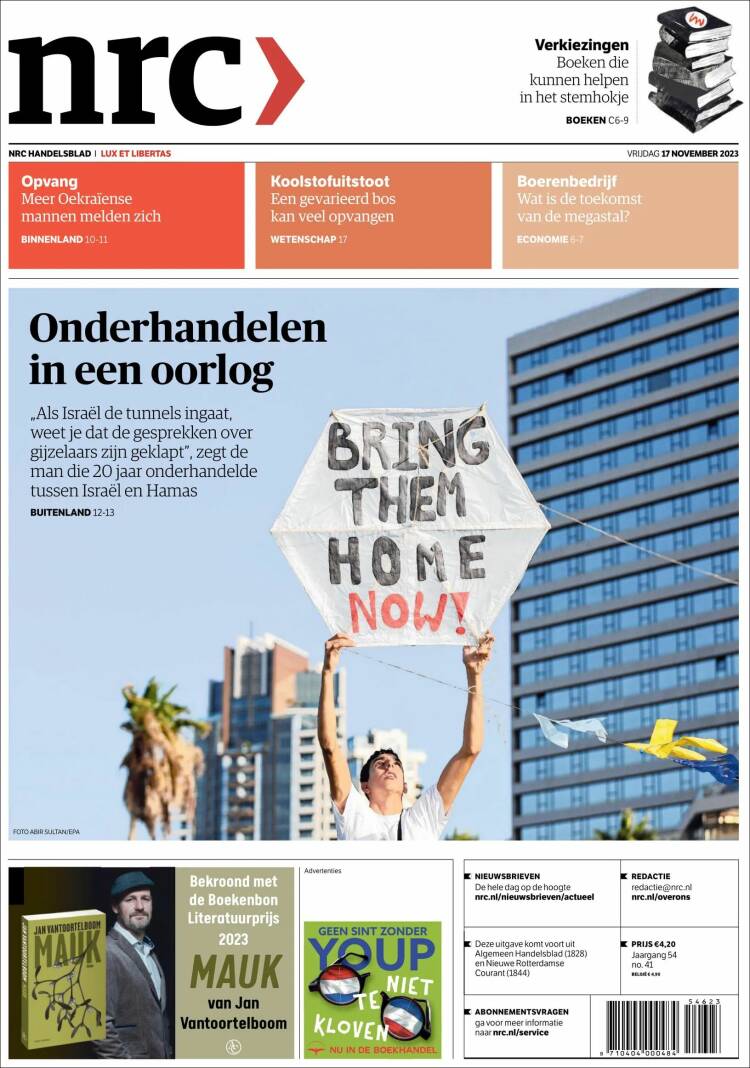 Portada de NRC Handelsblad (Pa&iacute;ses Bajos)