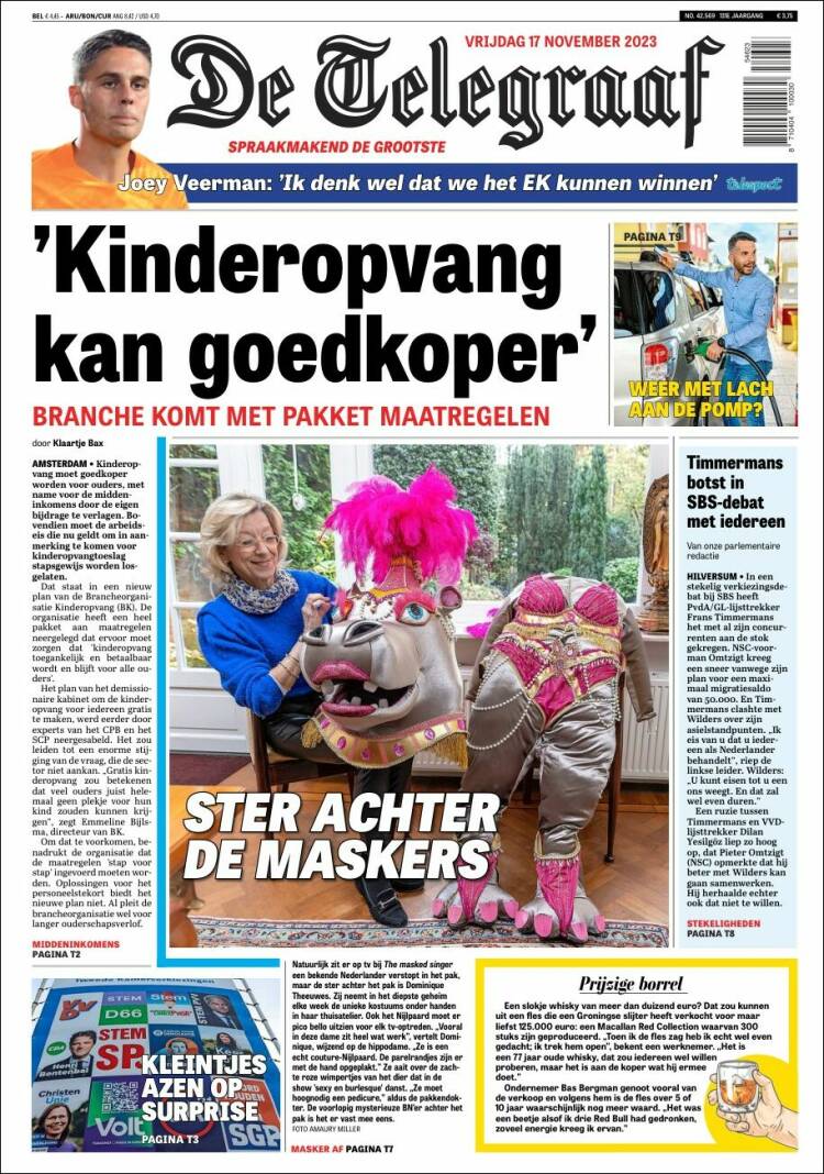 Portada de De Telegraaf (Pa&iacute;ses Bajos)