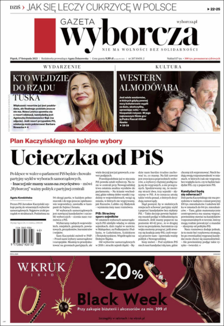 Portada de Gazeta Wyborcza (Polonia)