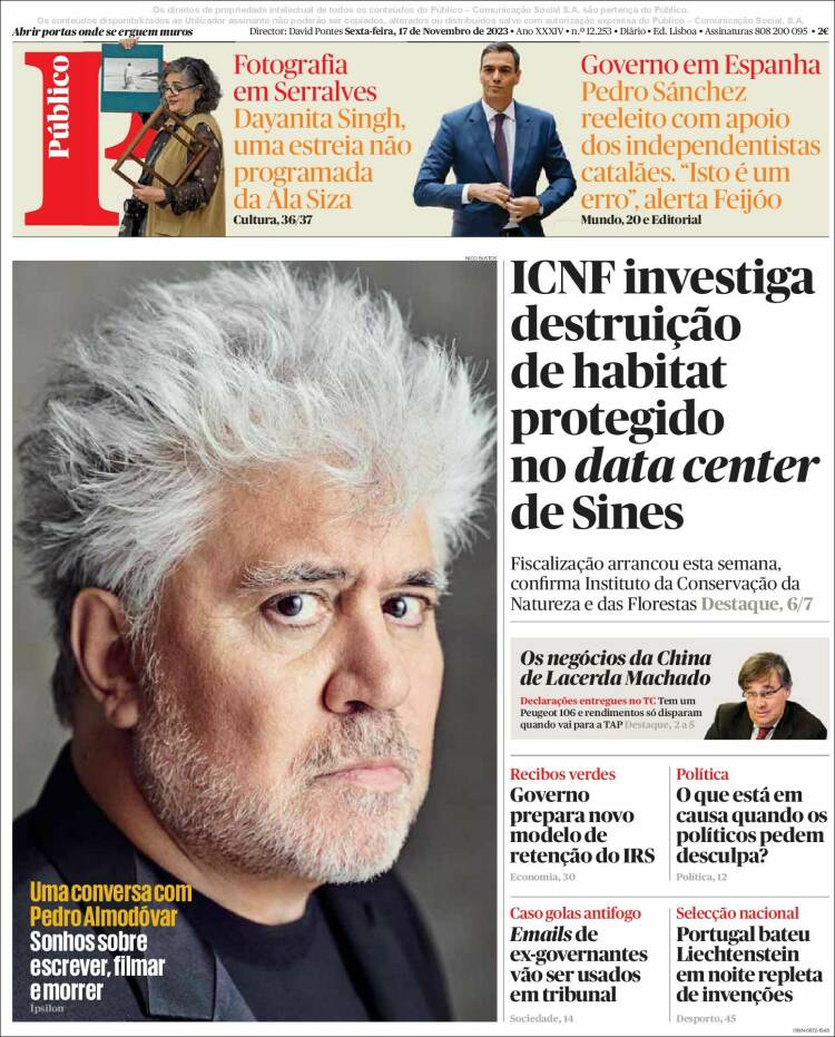 Portada de Público (Portugal)