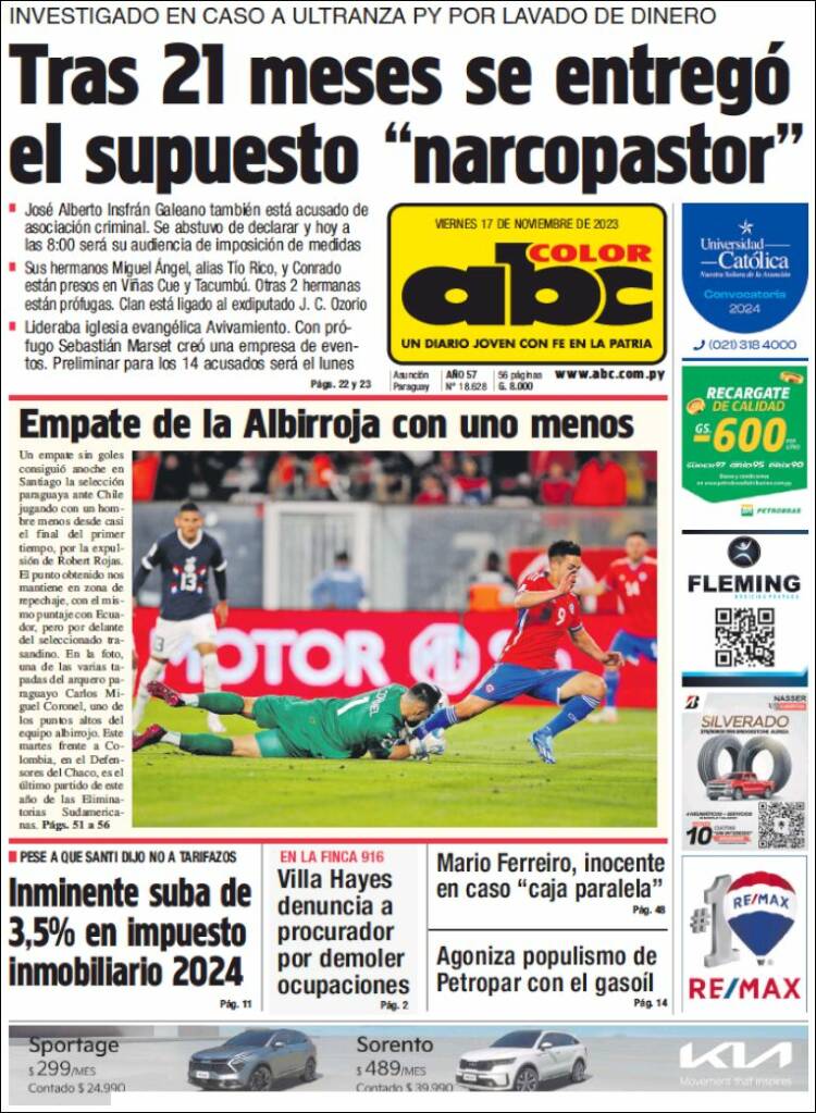 Portada de ABC Color (Paraguay)