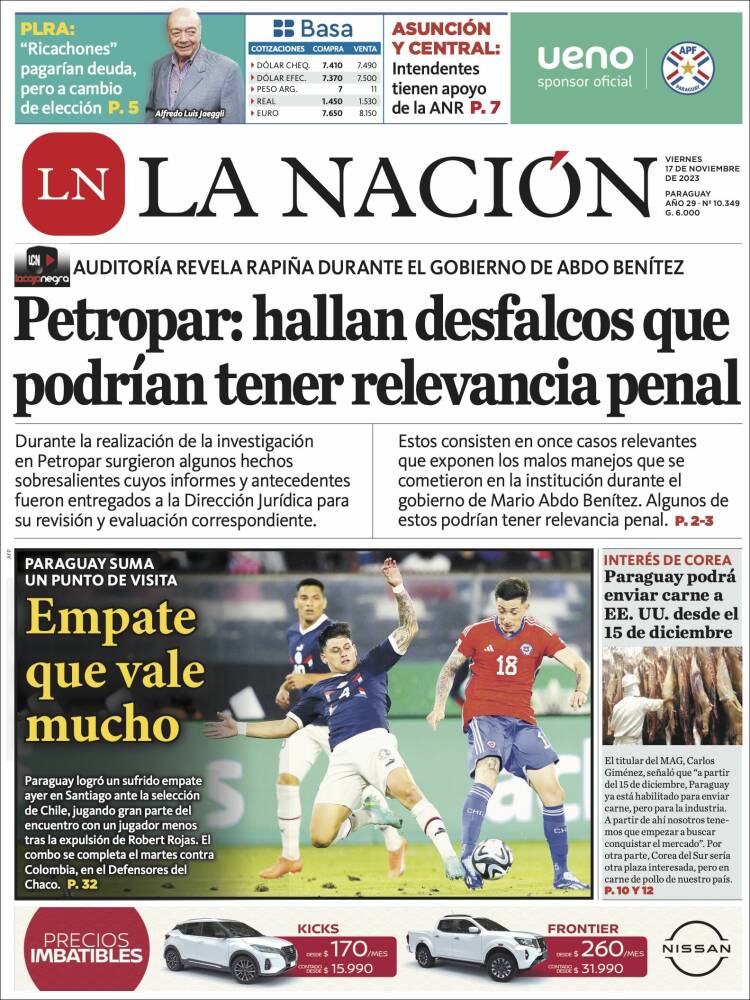 Portada de La Nación (Paraguay)